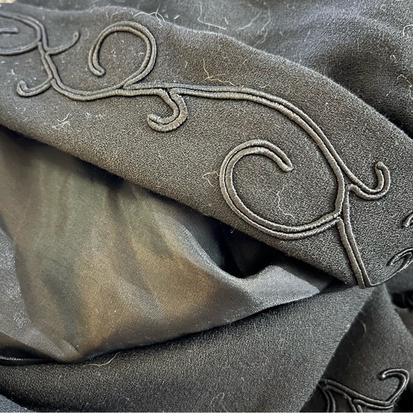 Vintage 90s Jacqueline Ferrar Coat Wrap Dress Black 14 - Picture 4 of 6